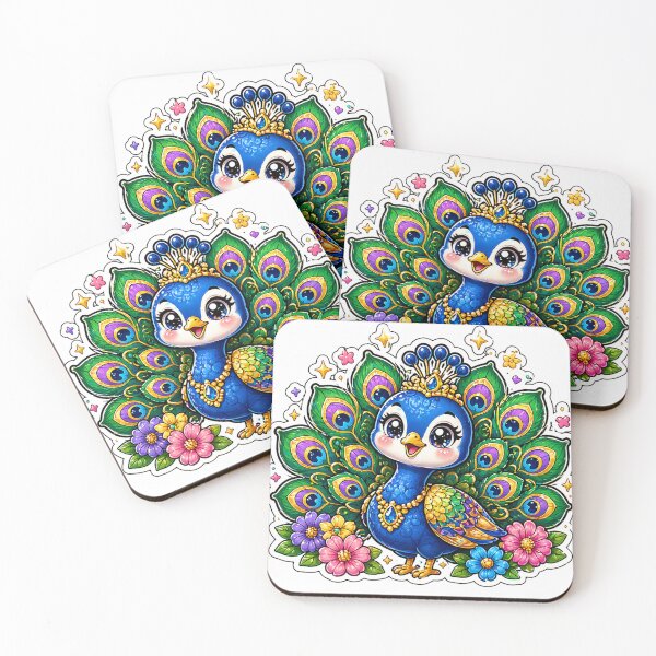 Item preview, Cute Kawaii Peacock Indian Bird Colorful Sticker designed and sold by OsmosisShop.