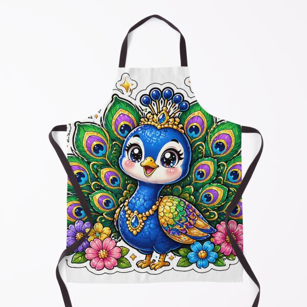 Artikelvorschau, Niedlicher Kawaii-Pfau, indischer Vogel, bunter Aufkleber entworfen und verkauft von OsmosisShop.