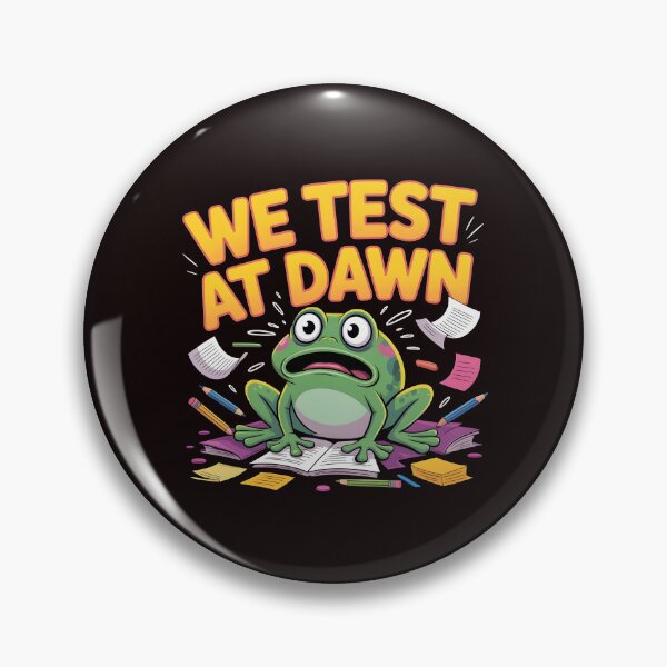 Item preview, We Test At Dawn Funny Frog Test Day – Exam Humor Funny Frog Meme designed and sold by Redgiant87x.