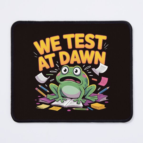 Item preview, We Test At Dawn Funny Frog Test Day – Exam Humor Funny Frog Meme designed and sold by Redgiant87x.