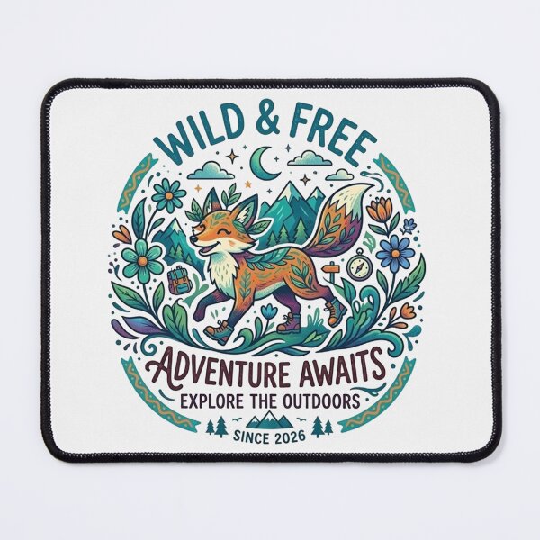 Item preview, Wild & Free Adventure Awaits Explore The Outdoors Since 2026 Fox designed and sold by Owcomm.
