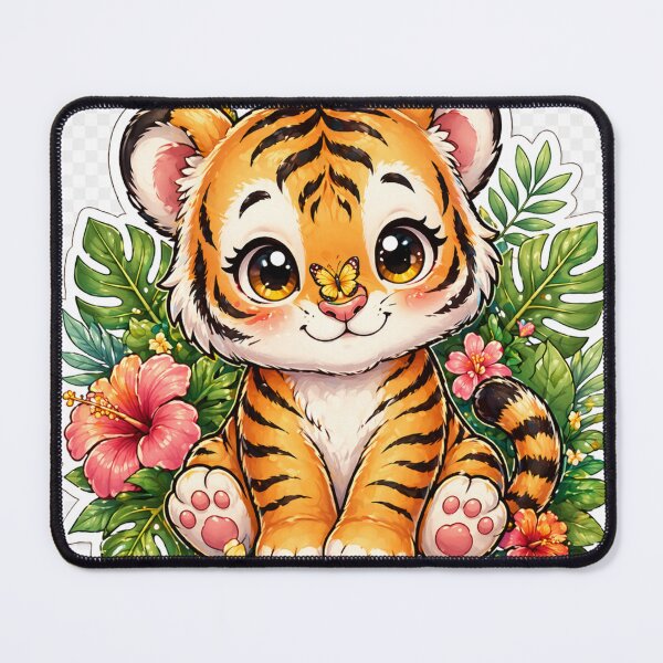 Item preview, Baby Tiger Cub Cute Kawaii India Jungle Sticker designed and sold by OsmosisShop.