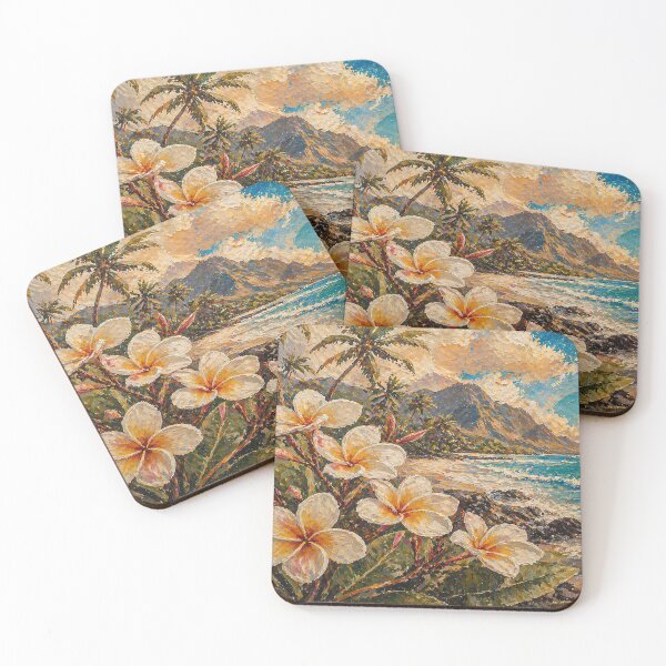 Item preview, Frangipani Flower Reunion Island ocean - La Reunion Lovers designed and sold by artyfartypants.