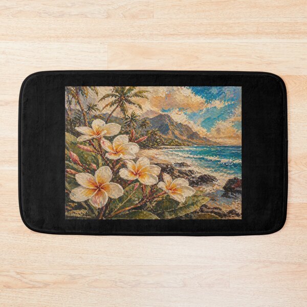 Item preview, Frangipani Flower Reunion Island ocean - La Reunion Lovers designed and sold by artyfartypants.