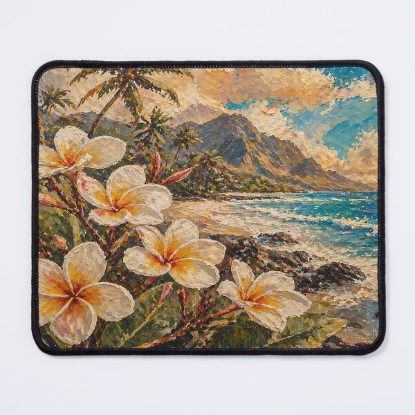 Item preview, Frangipani Flower Reunion Island ocean - La Reunion Lovers designed and sold by artyfartypants.