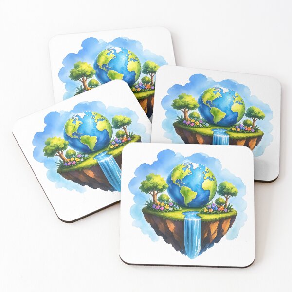 Item preview, Floating Earth Island Nature Waterfall designed and sold by FunnyTeeByMe.