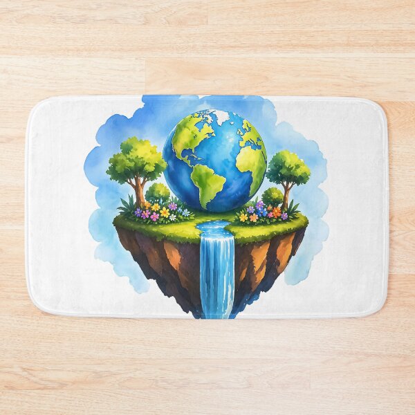 Item preview, Floating Earth Island Nature Waterfall designed and sold by FunnyTeeByMe.