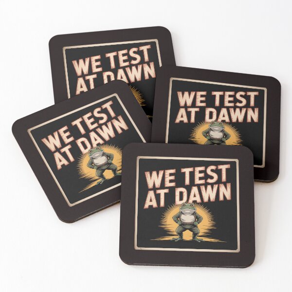 Item preview, We Test At Dawn Funny Frog Test Day – Final Exam Frog Meme Humor designed and sold by Redgiant87x.