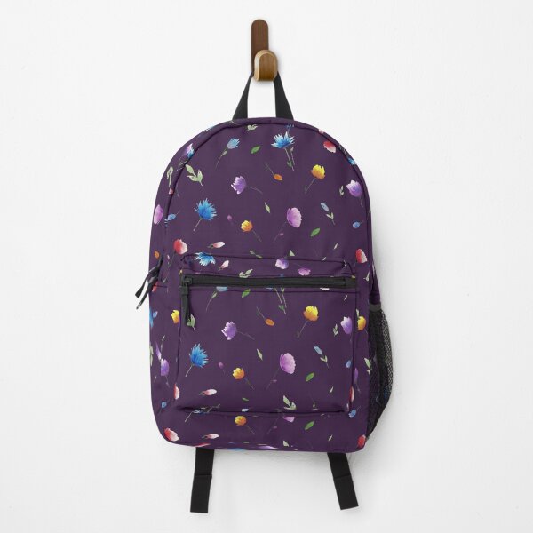 Item preview, Floral Minimal Patten Dark Violet background designed and sold by VitSArt.