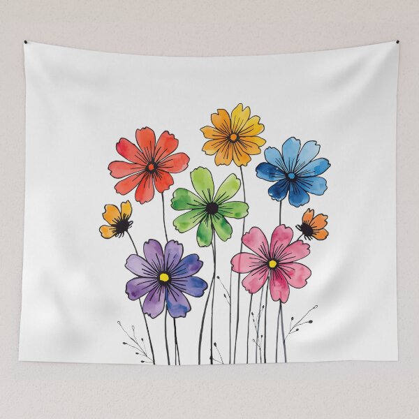 Item preview, Rainbow cosmos flower  designed and sold by uunaa.