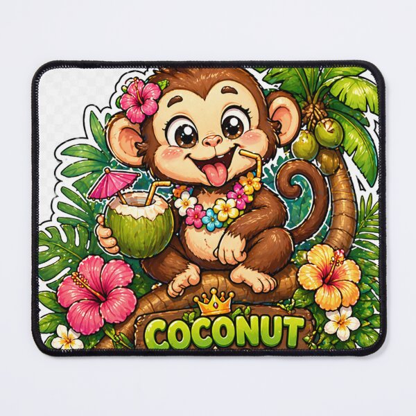 Item preview, Coconut King Monkey Funny Cute India Sticker designed and sold by OsmosisShop.