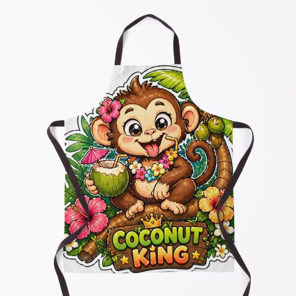 Item preview, Coconut King Monkey Funny Cute India Sticker designed and sold by OsmosisShop.