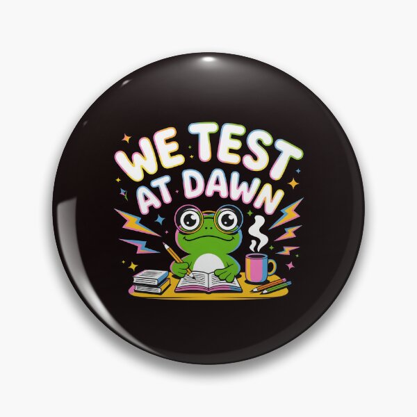 Item preview, We Test At Dawn Funny Frog Test Day – Frog Meme Exam Humor Design designed and sold by Redgiant87x.