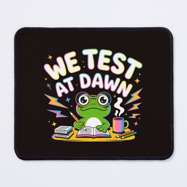 Item preview, We Test At Dawn Funny Frog Test Day – Frog Meme Exam Humor Design designed and sold by Redgiant87x.