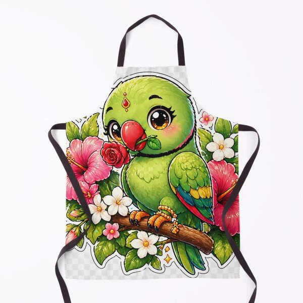 Item preview, Pretty Parrot Cute Kawaii Indian Bird Sticker designed and sold by OsmosisShop.