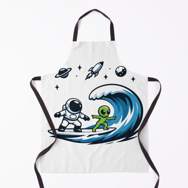 Item preview, Cosmic Surf Buddies: Astronaut and Alien Riding the Space Wave designed and sold by Owcomm.