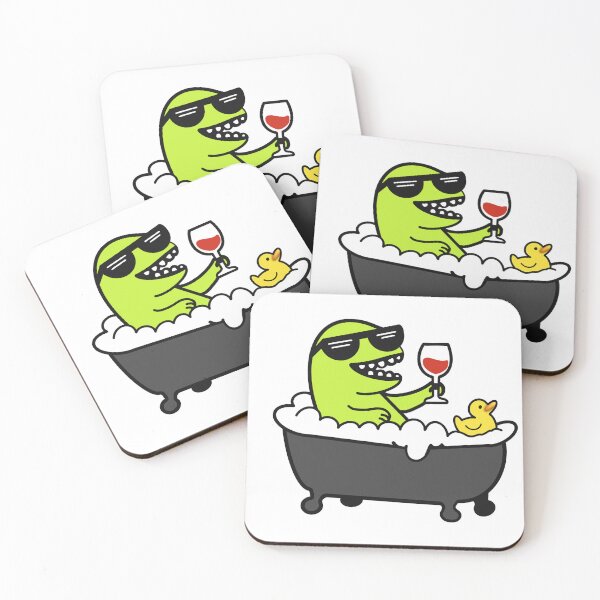 Item preview, Funny Dinosaur Relaxing In Bathtub Cartoon designed and sold by OlhaDreamArt.