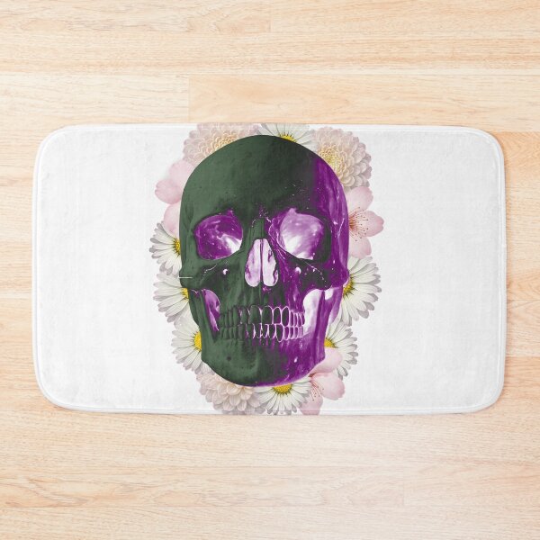 Item preview, skull in flowers, VHS vintage collage designed and sold by Glitch Ink.