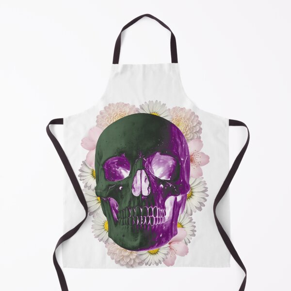 Item preview, skull in flowers, VHS vintage collage designed and sold by Glitch Ink.