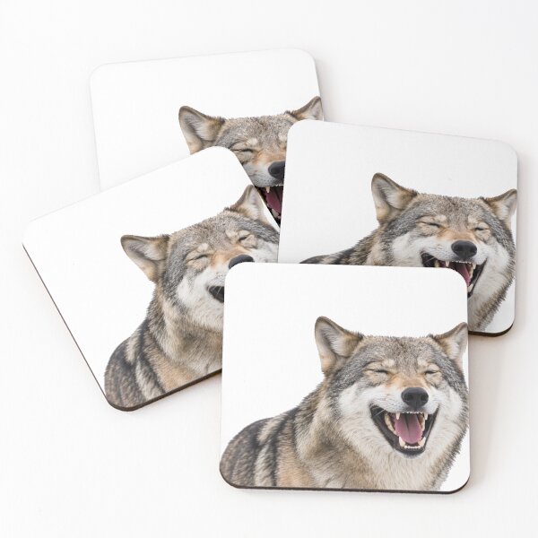Item preview, laughing wolf designed and sold by Stickers void.