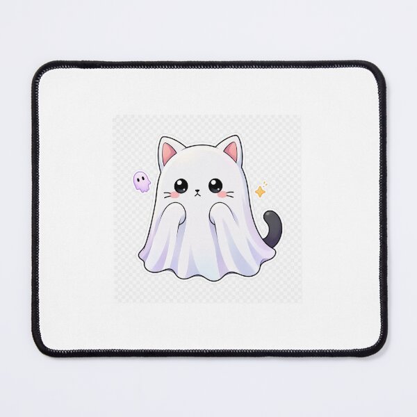 Item preview, Cute Ghost Cat Kawaii Sticker designed and sold by ZenOtaku Lab.