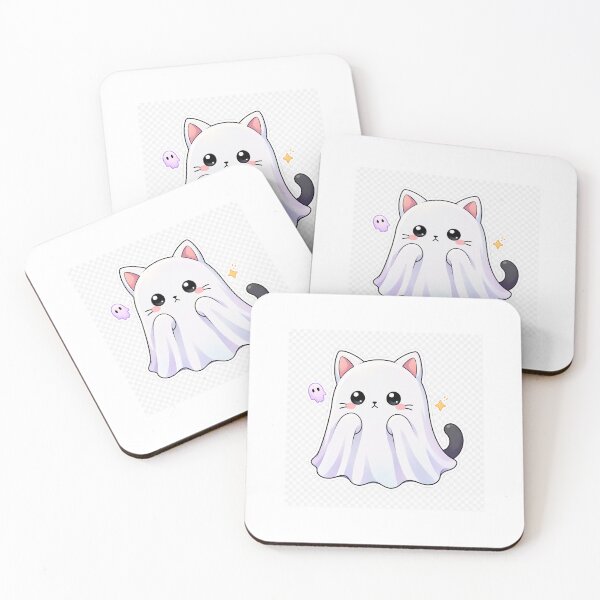 Item preview, Cute Ghost Cat Kawaii Sticker designed and sold by ZenOtaku Lab.