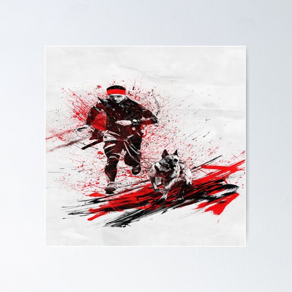 Item preview, Canicross Sprint Explosion – Red & Black Energy Burst Athletic Motion Design designed and sold by karimahmed84.