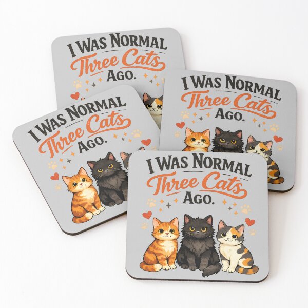 Item preview, I Was Normal Three Cats Ago – Cute Cat Lover Design designed and sold by blankTeeShirt.