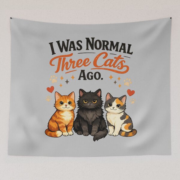 Item preview, I Was Normal Three Cats Ago – Cute Cat Lover Design designed and sold by blankTeeShirt.