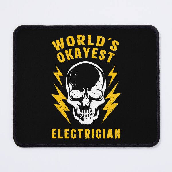 Item preview, World's Okayest Electrician - Funny Vintage Distressed Skull designed and sold by Dmetalx Art Apparel.