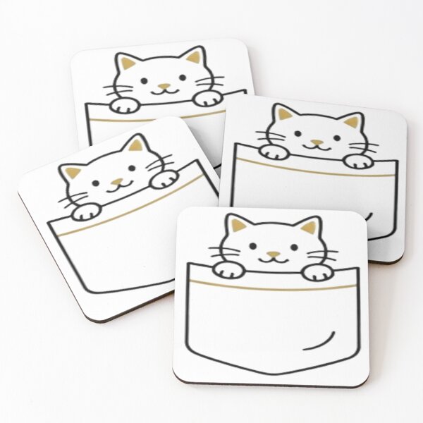 Item preview, Cute Minimal Cat Sticker – Pocket Cat Kawaii Simple Design designed and sold by Velora Design .