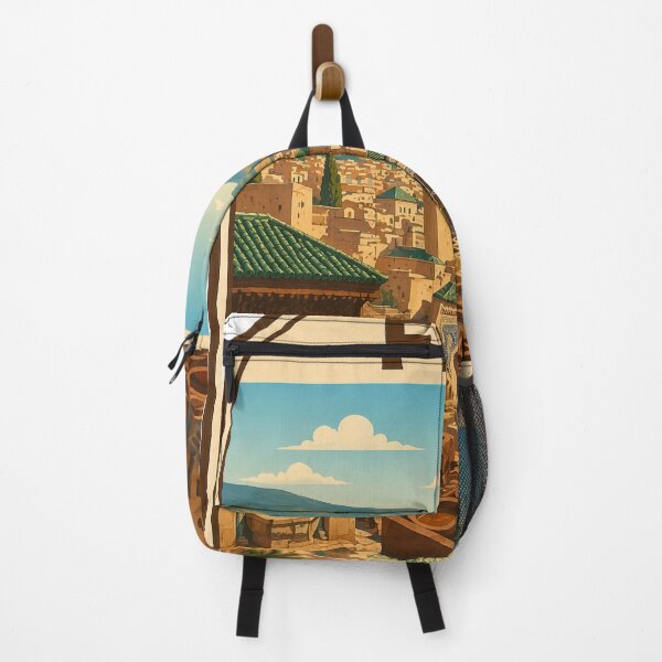 Item preview, Fez Morocco Vintage Travel Poster – Colorful Medina & Tannery Art designed and sold by hlldz.