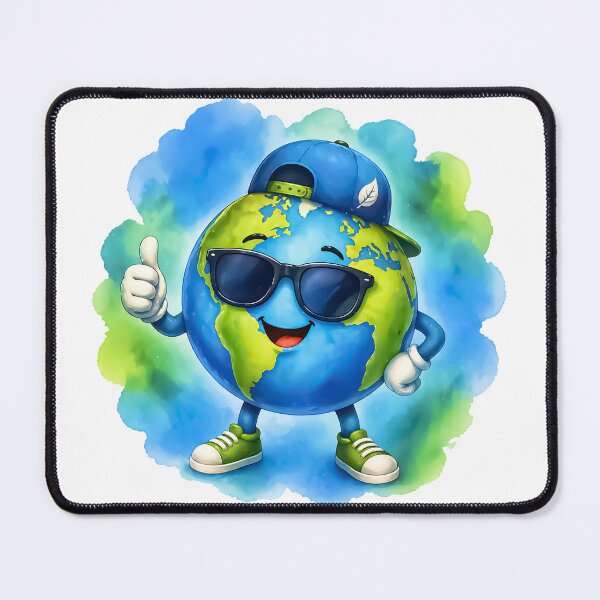 Item preview, Cool Earth Cartoon Save Planet Design designed and sold by FunnyTeeByMe.