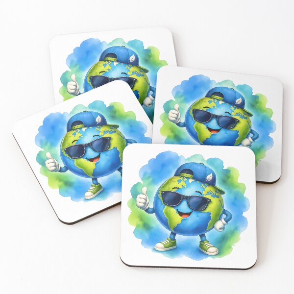 Item preview, Cool Earth Cartoon Save Planet Design designed and sold by FunnyTeeByMe.