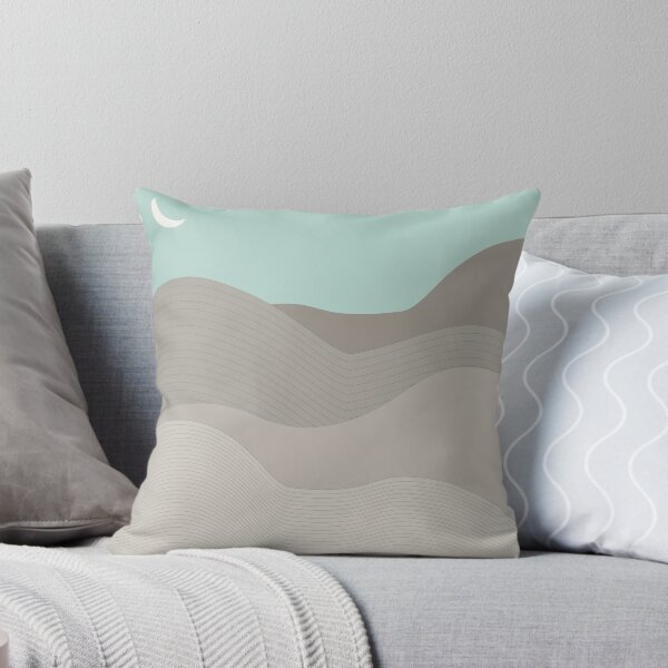 Item preview, Boho Ocean Wall Art Minimalist Neutral Coastal Decor Teal Sky Crescent Moon Abstract Waves designed and sold by Caterina@.