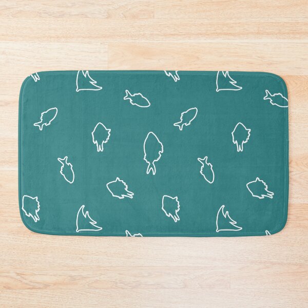 Item preview, Seamless pattern of white fish outline on alexandrite color background designed and sold by VitSArt.