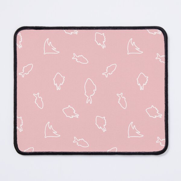 Item preview, Seamless pattern of white fish outline on a light pink background designed and sold by VitSArt.