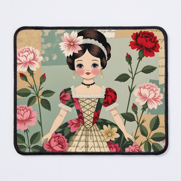 Item preview, A retro collage artwork featuring a Jane Austen regency period cute doll designed and sold by Ponted.