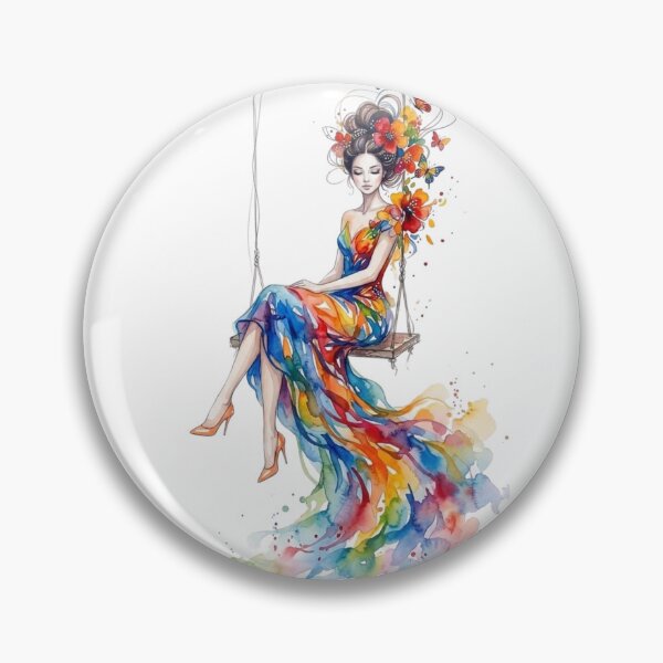 Item preview, Vibrant Watercolor Dancer - Colorful Floral Movement Art designed and sold by KireaDesigns.
