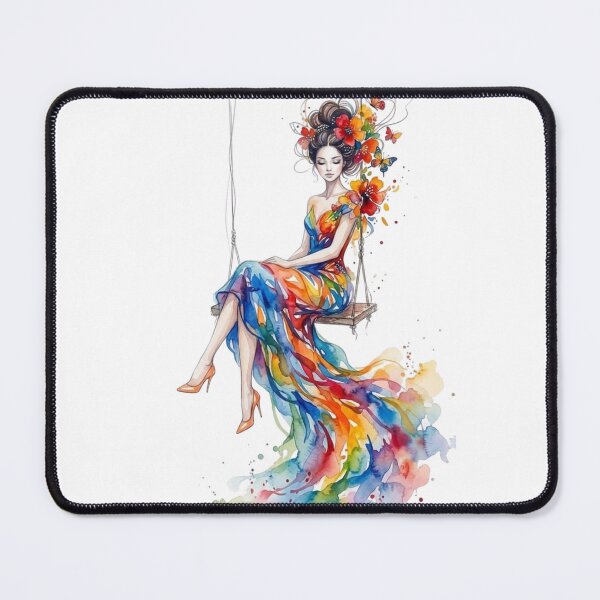 Item preview, Vibrant Watercolor Dancer - Colorful Floral Movement Art designed and sold by KireaDesigns.