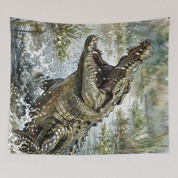 Item preview, Nile Crocodile Crocodylus Niloticus Mara River Marsh designed and sold by RubisLeaf.