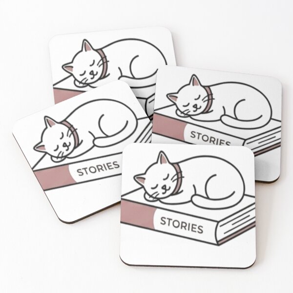 Item preview, Cute Minimal Cat Sticker – Book Cat Reading Kawaii Design designed and sold by Velora Design .