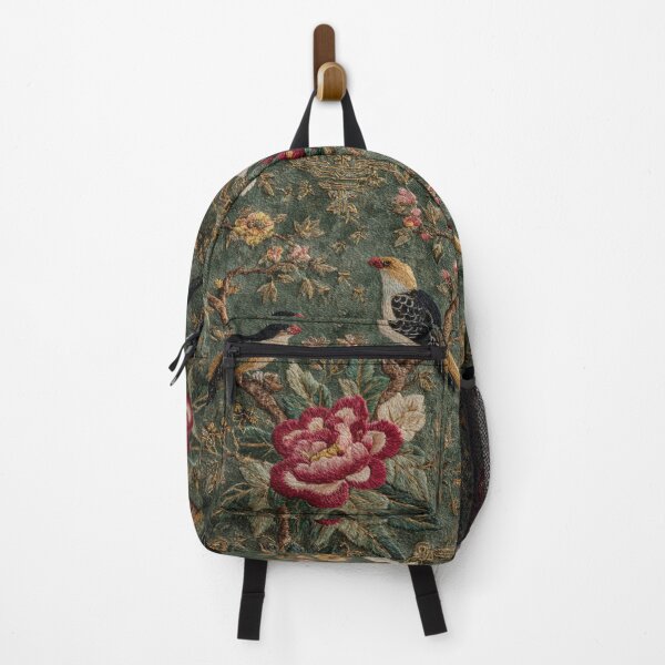 Item preview, Sage Chinoiserie Style Silk Floral Birdy Wildflowers Carpet designed and sold by GrinGalore.