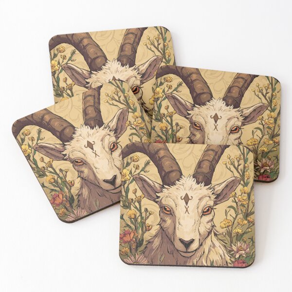 Item preview, Horned Goat Spirit Portrait - Pagan Nature designed and sold by bapupa.