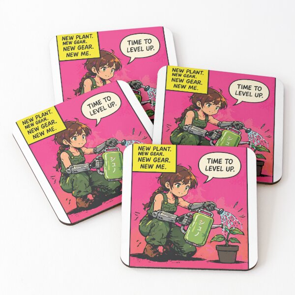 Item preview, New Plant New Me Anime Girl Sticker - Motivational Gardening Cyborg Art designed and sold by OuSfian1.