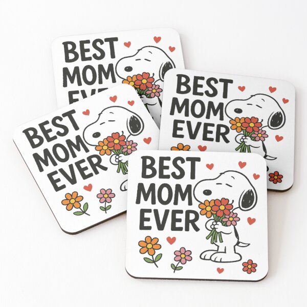 Item preview,  Best Mom Ever, cute snoopy with flowers and hearts designed and sold by nicnacc.