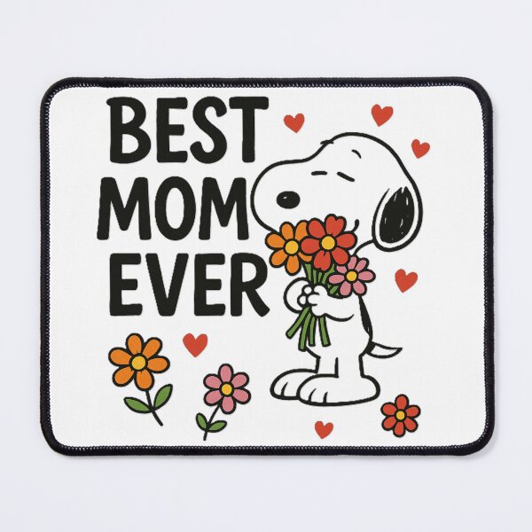 Item preview, Best Mom Ever, cute snoopy with flowers and hearts designed and sold by nicnacc.