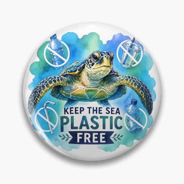 Item preview, Keep The Sea Plastic Free Turtle designed and sold by FunnyTeeByMe.