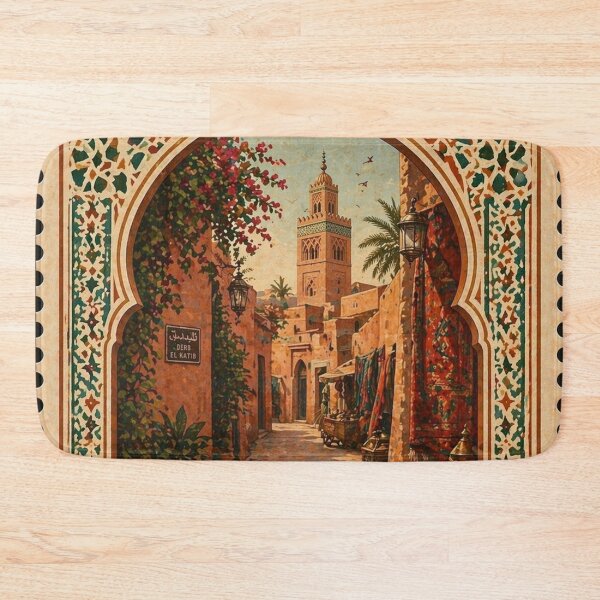 Item preview, Lost in Marrakech Cat – Vintage Moroccan Street Poster designed and sold by hlldz.