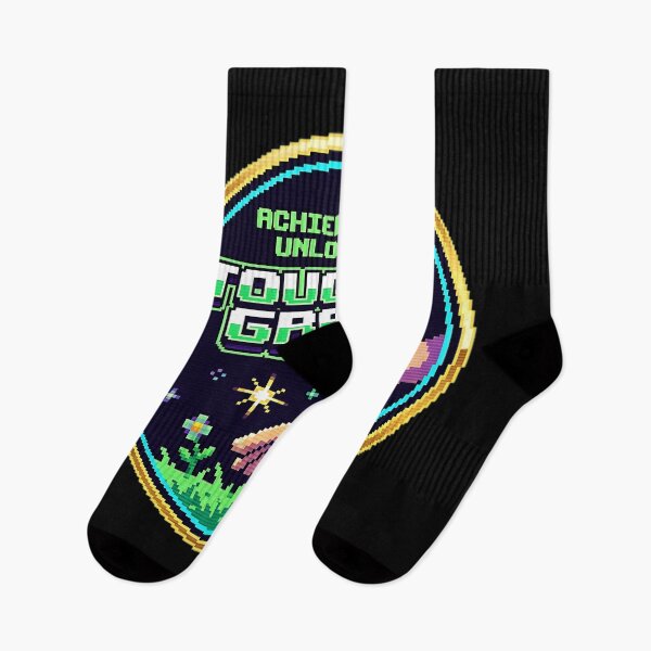 Item preview, Achievement Unlocked Touched Grass - Retro Pixel Art Gamer Design designed and sold by Recovering Pessimist.